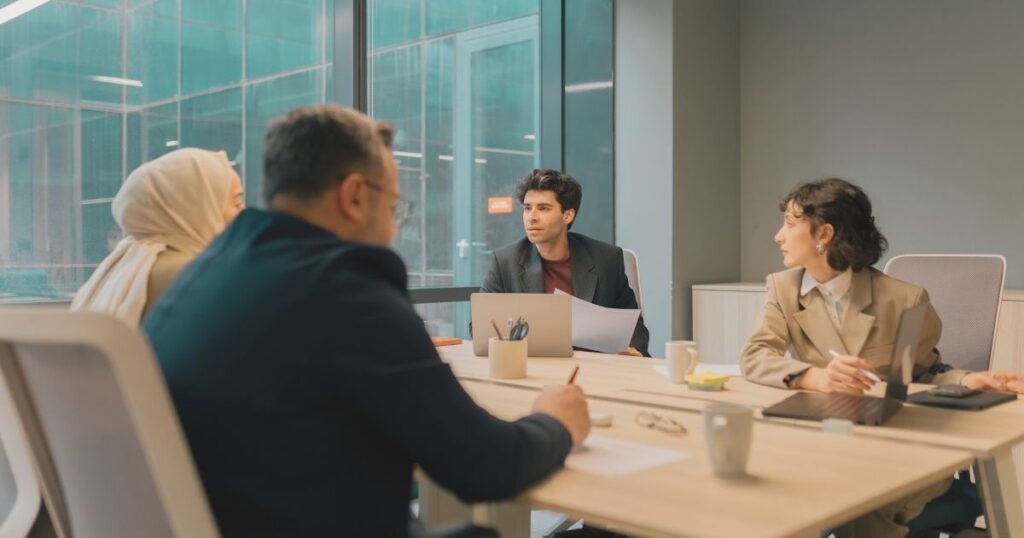 people working from a coworking space