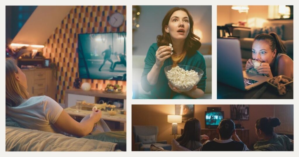 people watching movies about digital nomad life