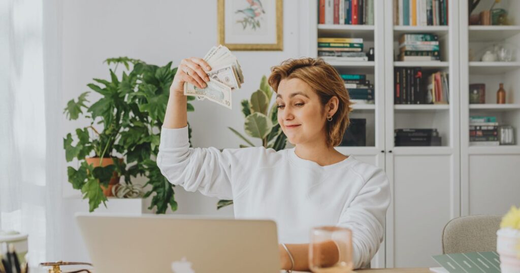 woman earning money as digital nomad