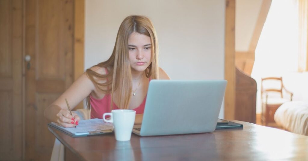 young woman getting a digital nomad visa