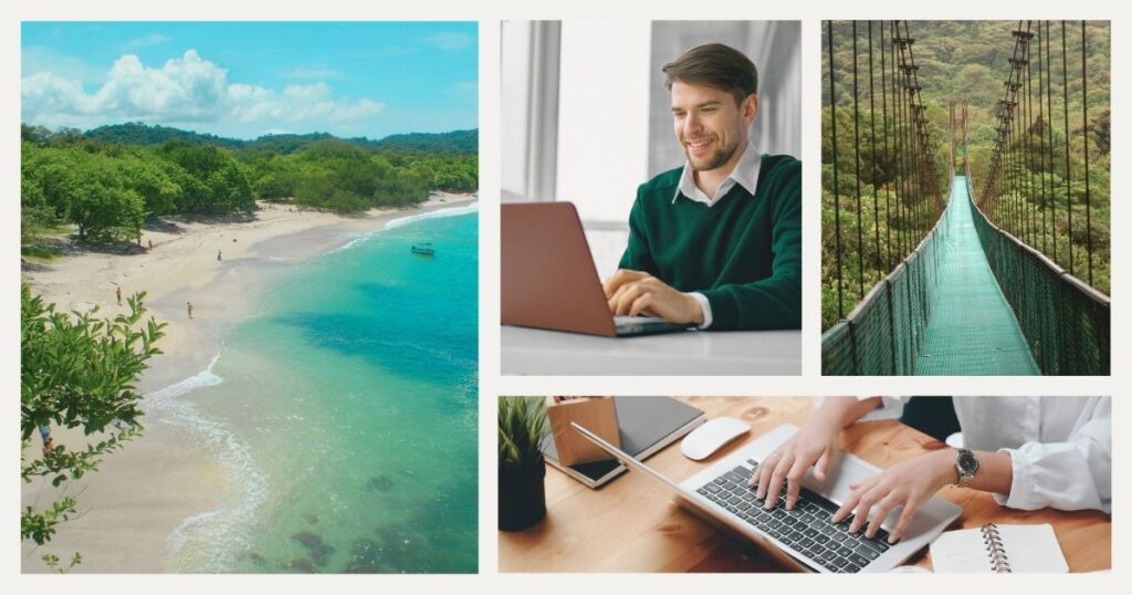 hombre aplicando para la visa de nomada digital en Costa Rica