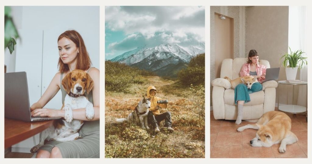 digital nomad people traveling with their pets