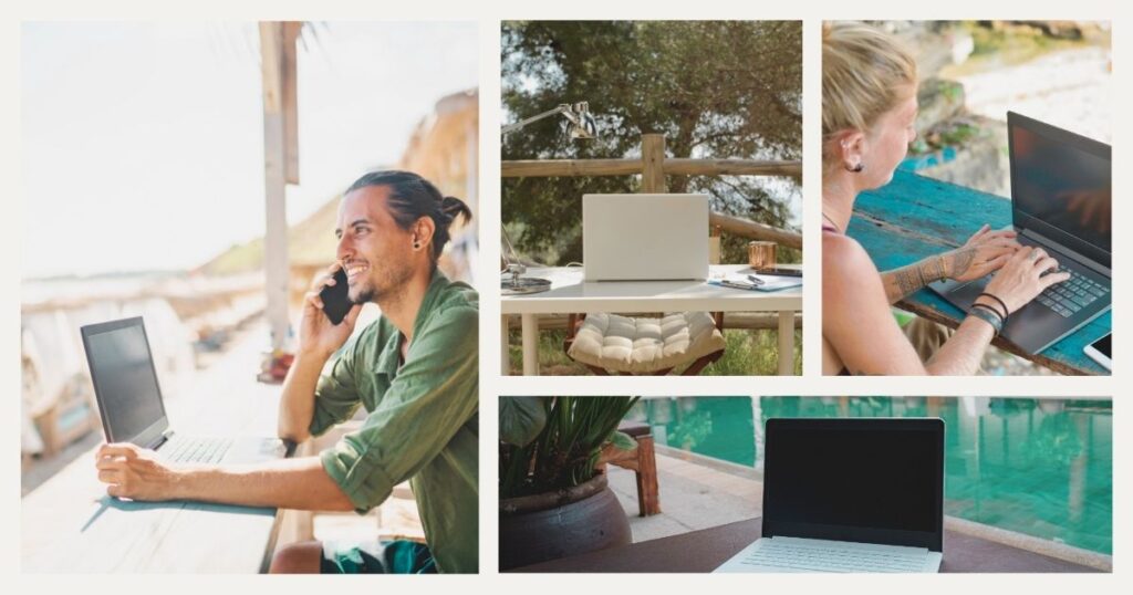 digital nomads working with a laptop