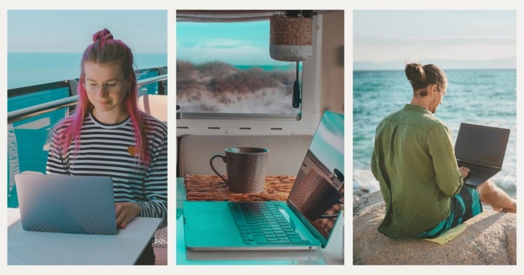 people working from anywhere as a digital nomad