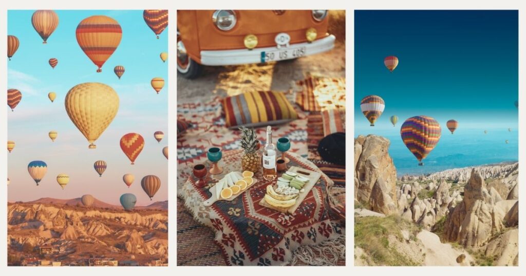 hermosos paisajes de globos en Capadocia, Turquia