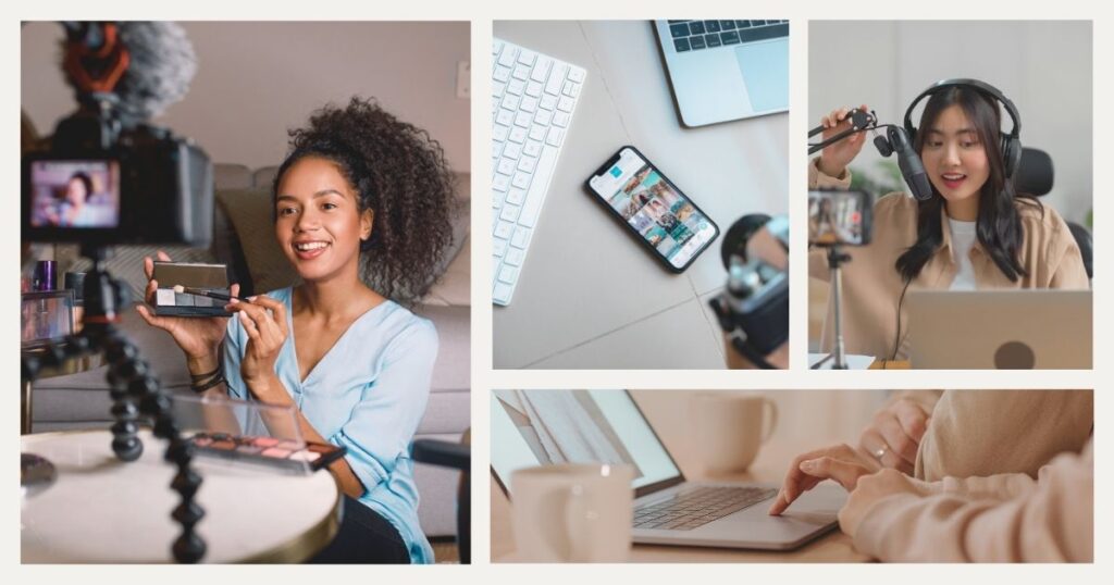 creadoras de contenidos trabajando desde casa