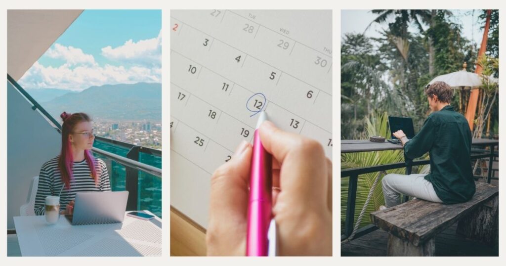 nomadas digitales organizando su calendario de trabajo