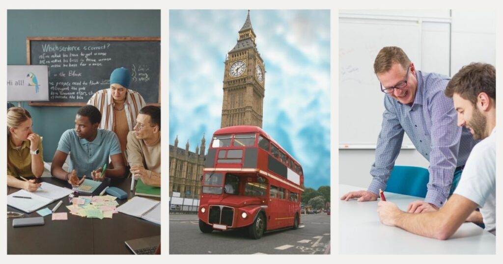 personas aprendiendo frases en ingles sobre transportes