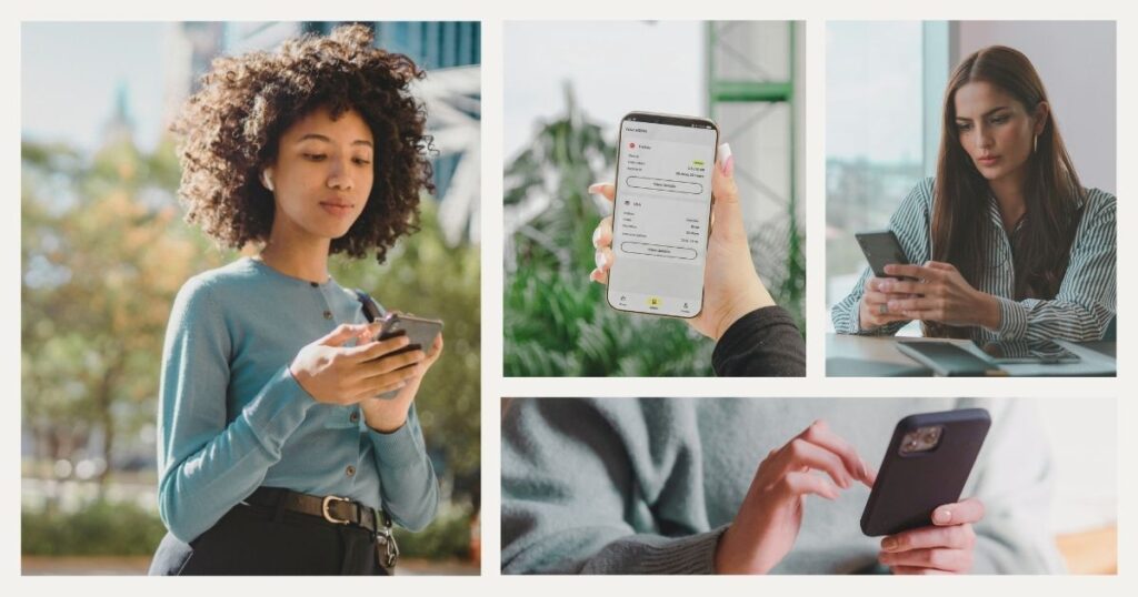 mujeres navegando en internet a traves de una esim
