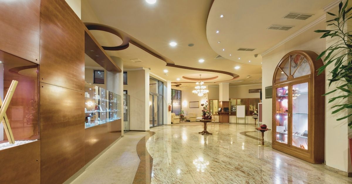 elegante entrada de hotel en Mexico