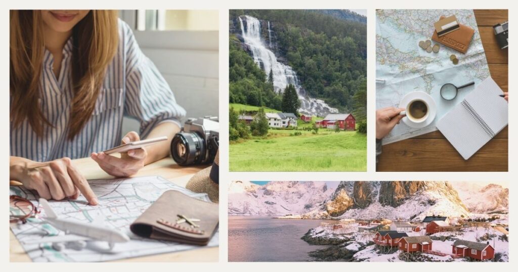 mujer planeando viaje a Noruega