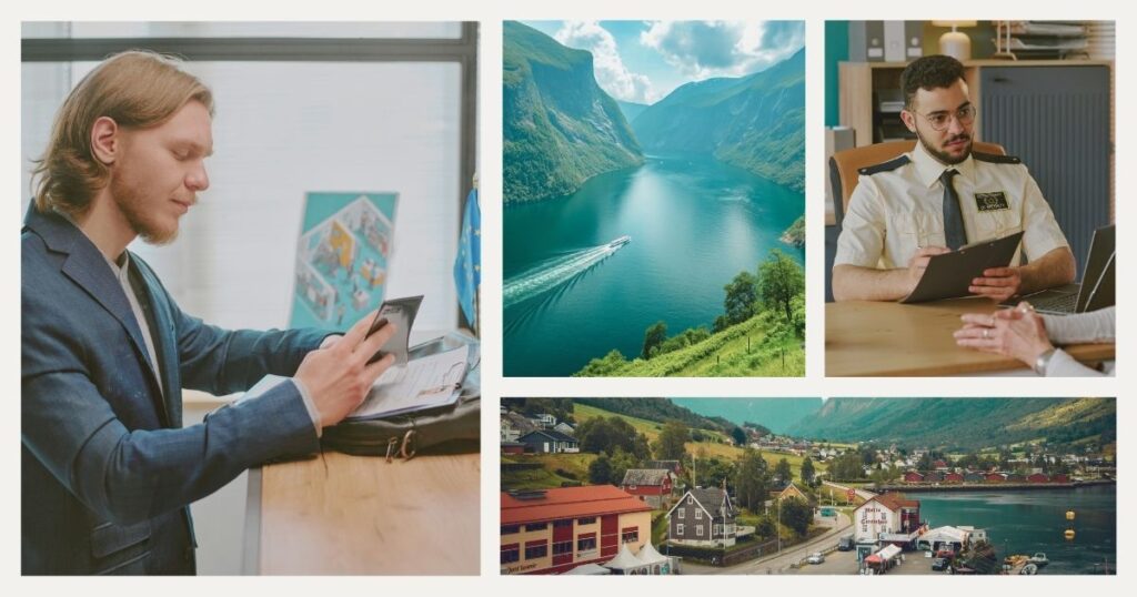 hombre obteniendo visa para viajar a Noruega