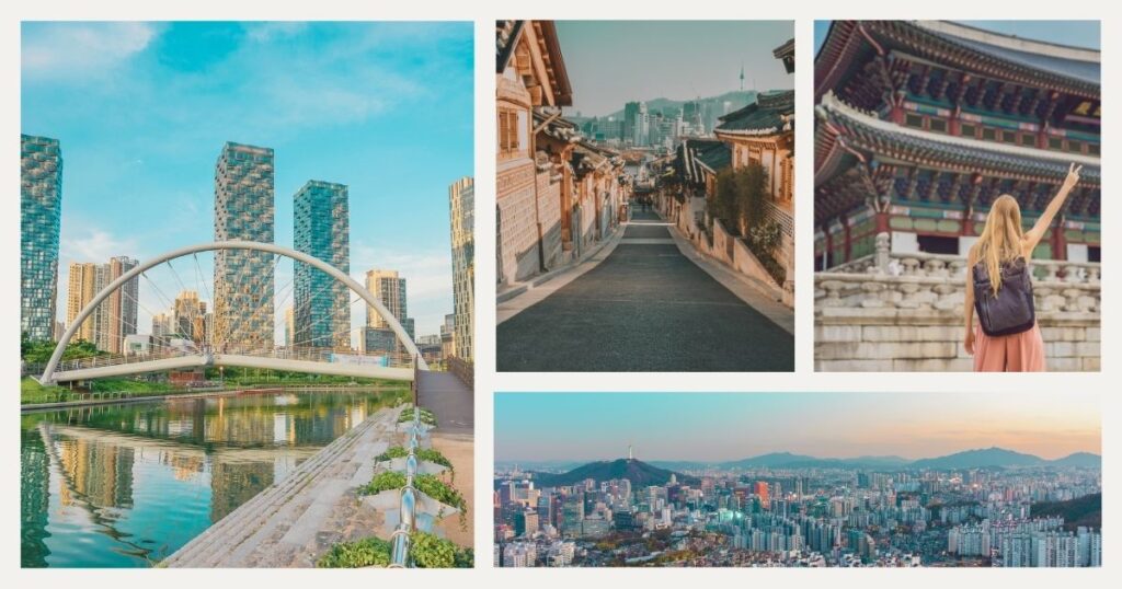 mujer explorando lugares imperdibles en Corea del Sur