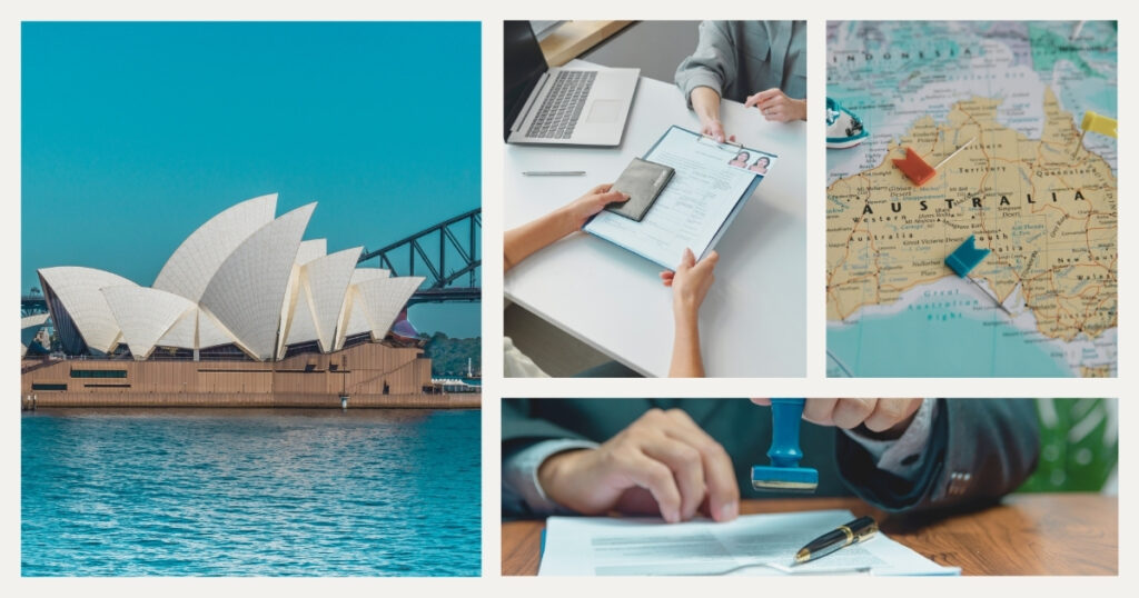 abogado entregado los documentos para aplicar para la visa de trabajo en Australia