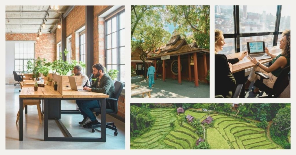 nomadas digitales trabajando desde coliving en Tailandia