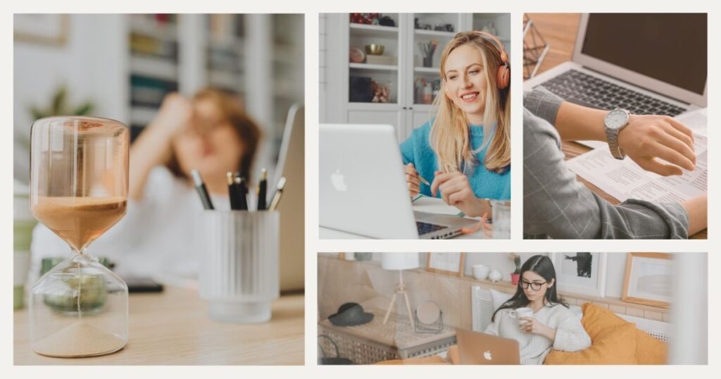 mujeres trabajando remoto en horarios definidos