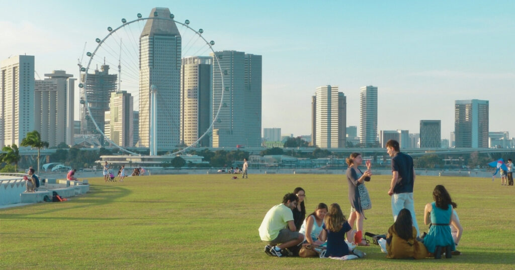 personas disfrutando de un bello paisaje en Singapur