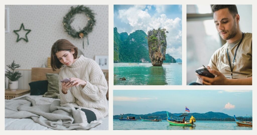 personas usando la mejor red movil en Tailandia 