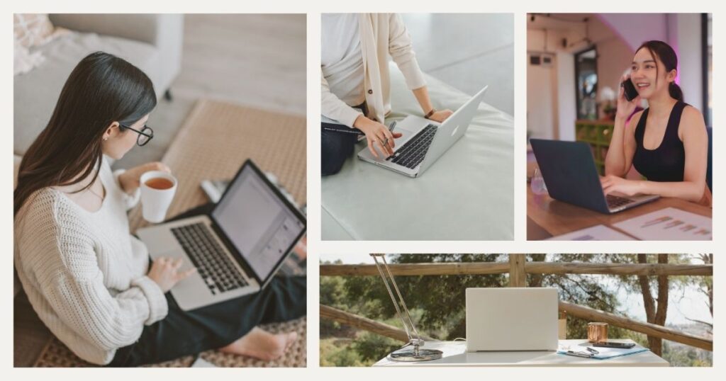 mujeres trabajando remoto