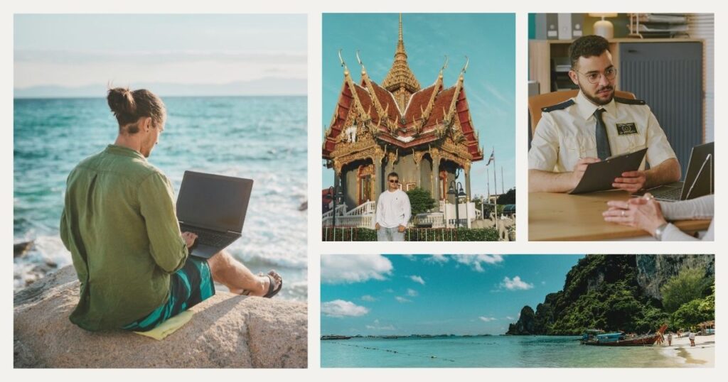 persona aplicando a visa para trabajar en remoto en Tailandia
