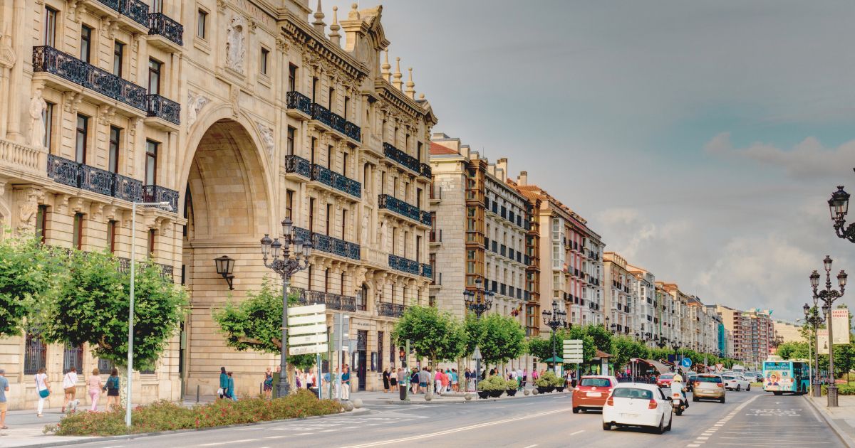 nice view of people driving in Spain