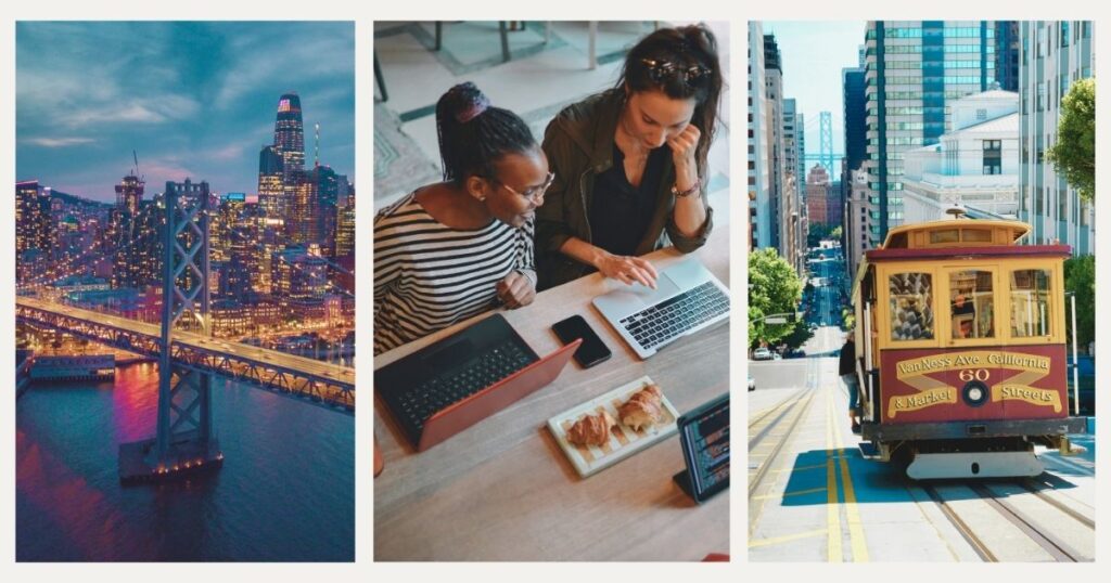 digital nomad women working from one of the coworking space in San Francisco
