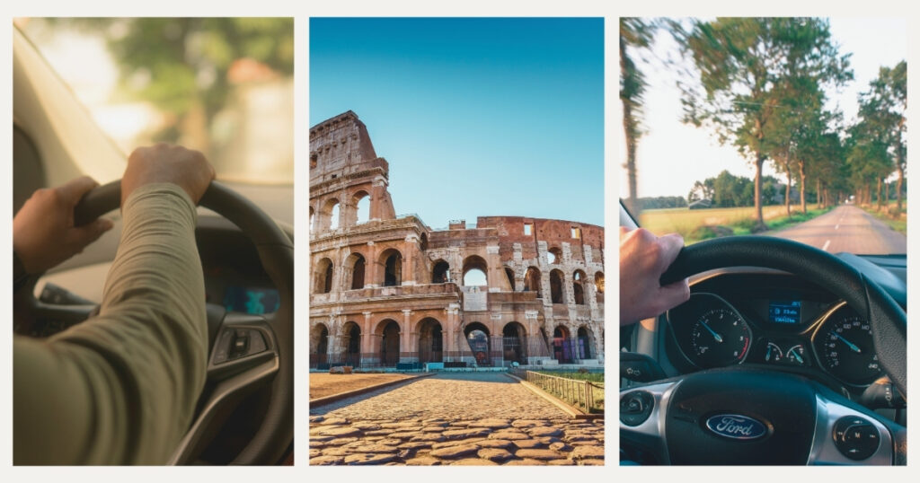 man driving in Italy
