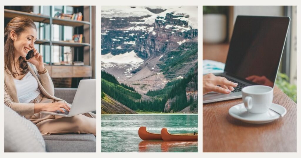 woman working remotely in Canada
