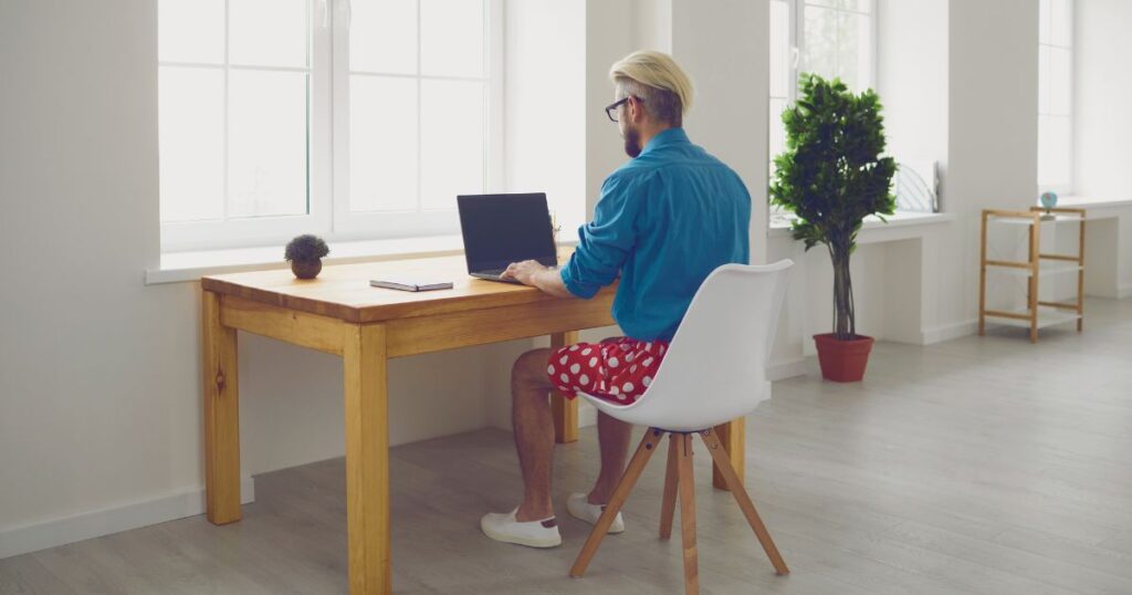man working remotely with a digital structure in Germany