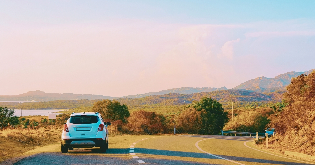 landscape of car in road in summer Italy