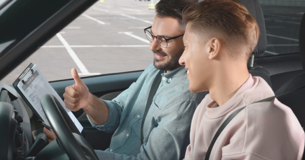 young man getting the international driver`s license in Canada