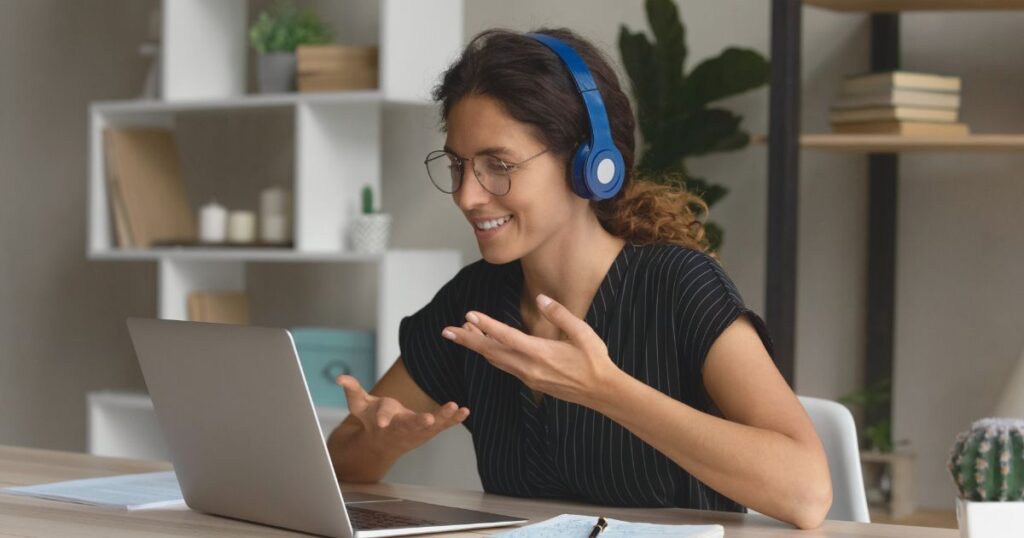 woman working remotely from Italy