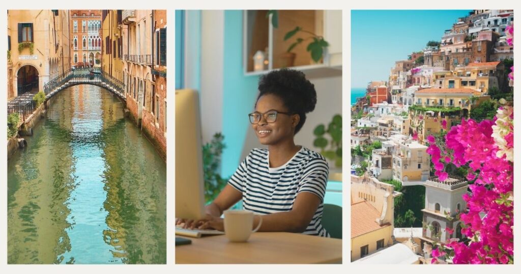 woman exploring the infrastructure for digital nomads in Italy