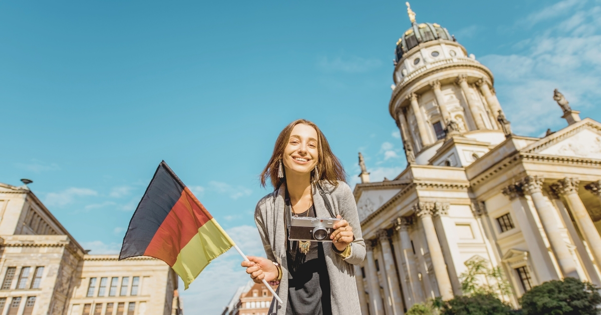 young woman traveling around Germany