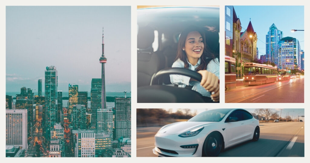 young woman driving in Canada