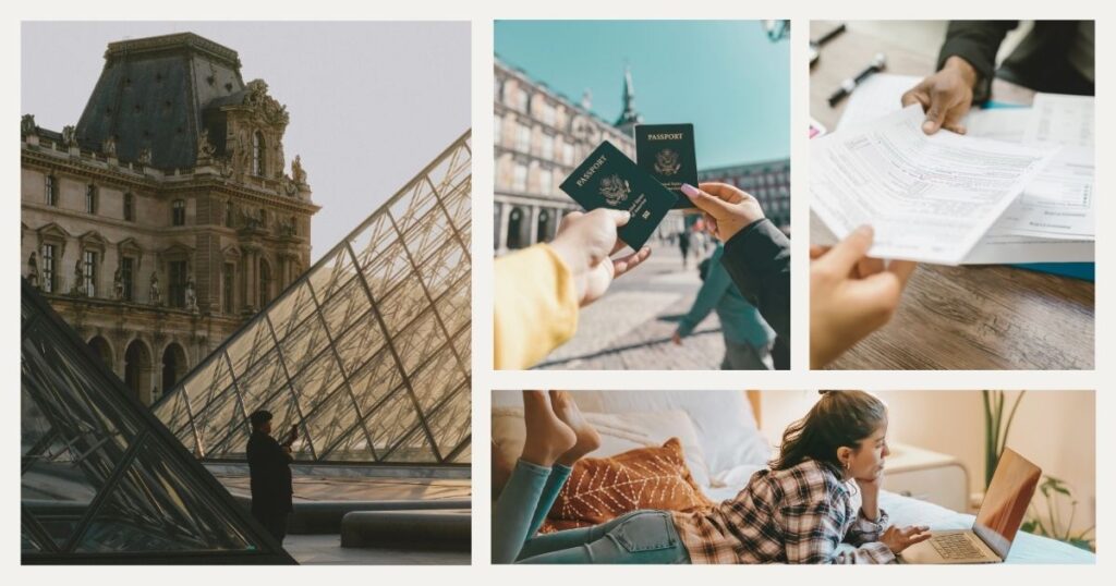 young woman working remotely as a digital nomad in France