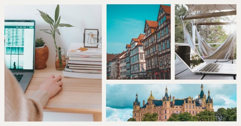 young woman working remotely with a digital nomad visa in Germany