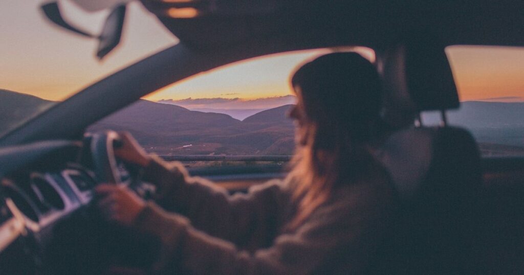 woman driving in the UK