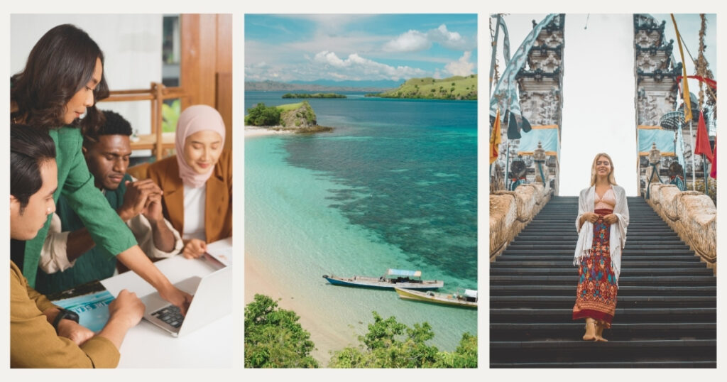 people working from Indonesia with a visa