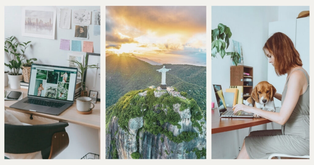 digital nomad woman working in Brazil