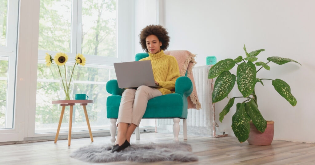 woman working remotely in Brazil