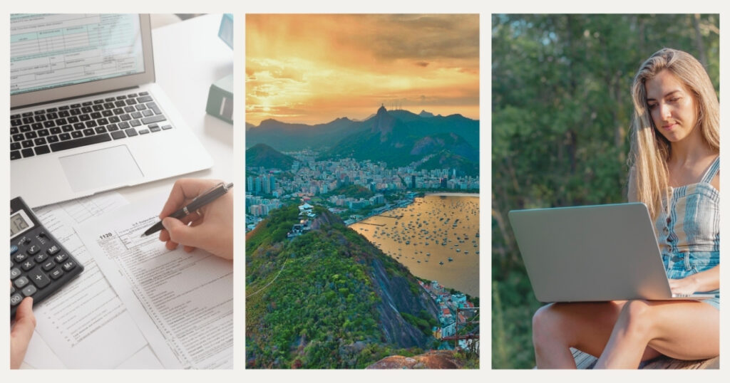 young woman filing taxes as a foreigner in Brazil