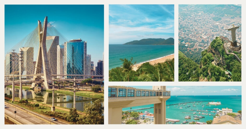 paisajes de las mejores ciudades para vivir como nomada digital en Brasil