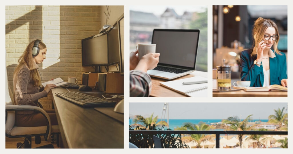 women enjoying the benefits of working remotely 