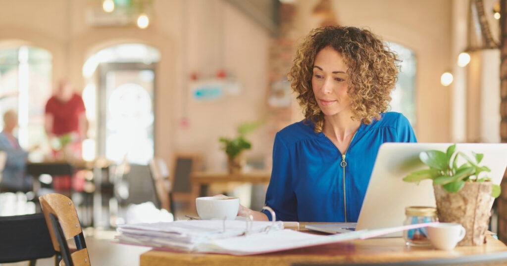woman working remotely from Thailand