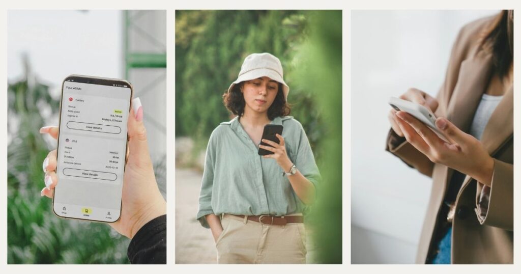 woman trying to find a solution for her esim issue