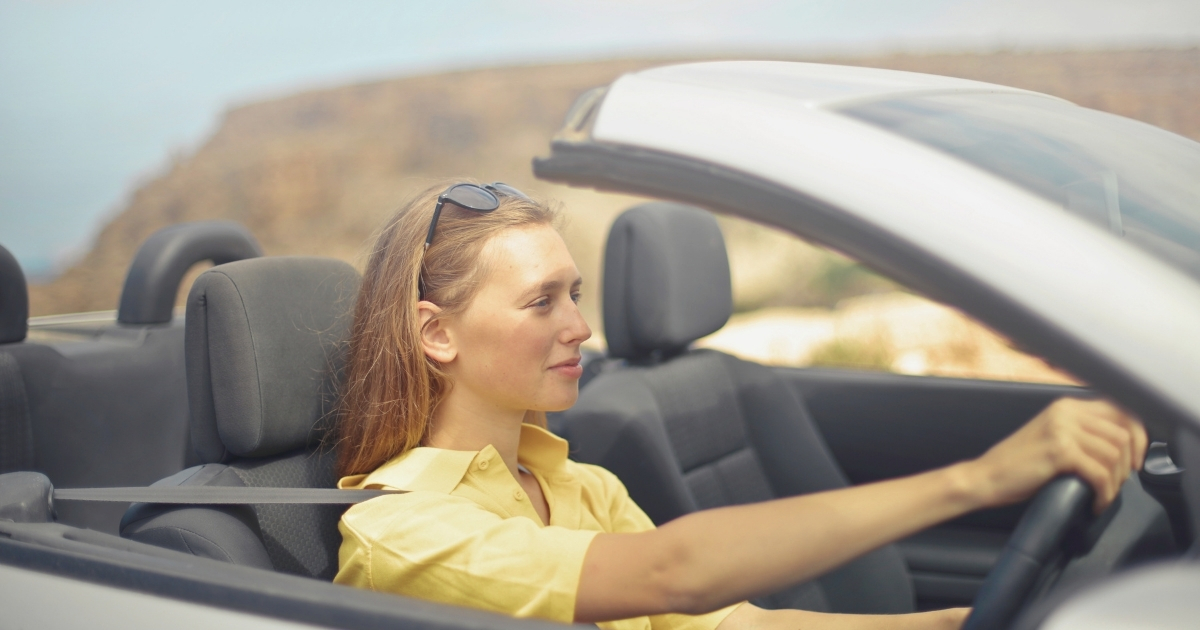 woman driving a car in Indonesia