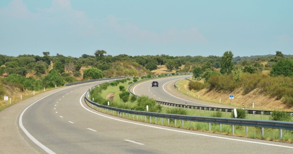 Portuguese road to drive a rental car