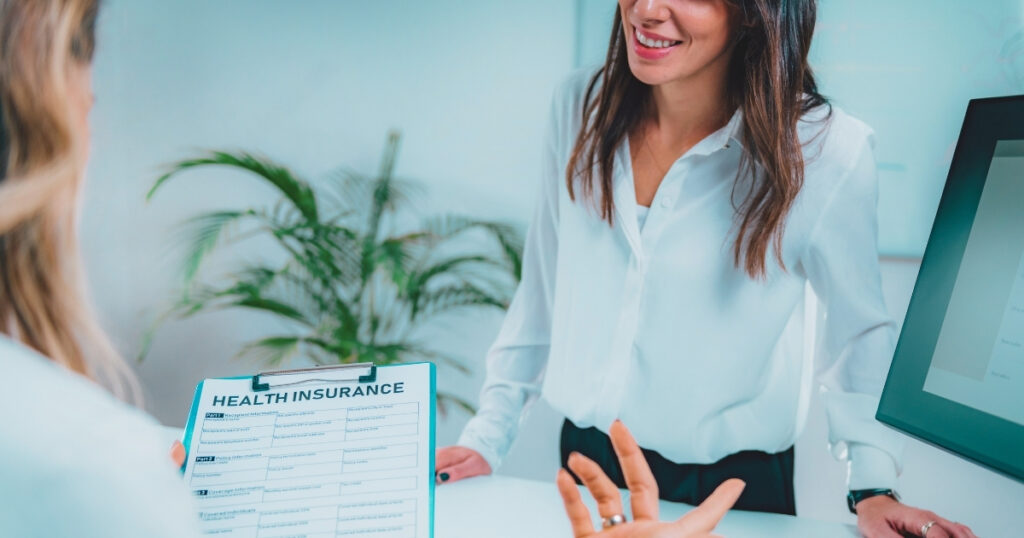 young woman using the healthcare system in the UK