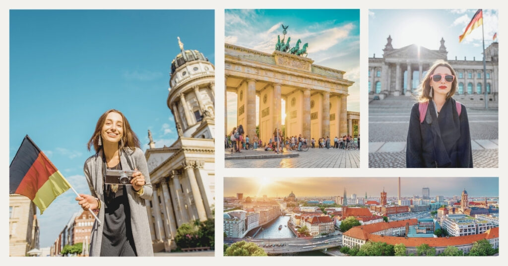 mujer turista en el centro de Berlin